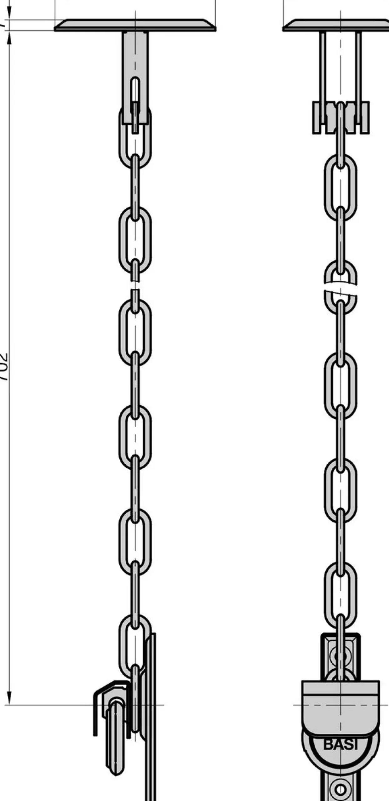 GS70 Gitterrostsicherung mit Kette