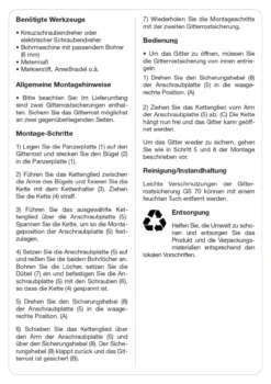 GS70 Gitterrostsicherung mit Kette