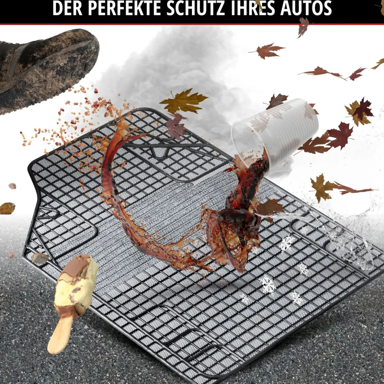 Gummimatte New Style 4 tlg. schwarz-weiss