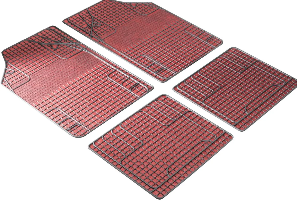 Gummimatte New Style 4 tlg. schwarz-rot