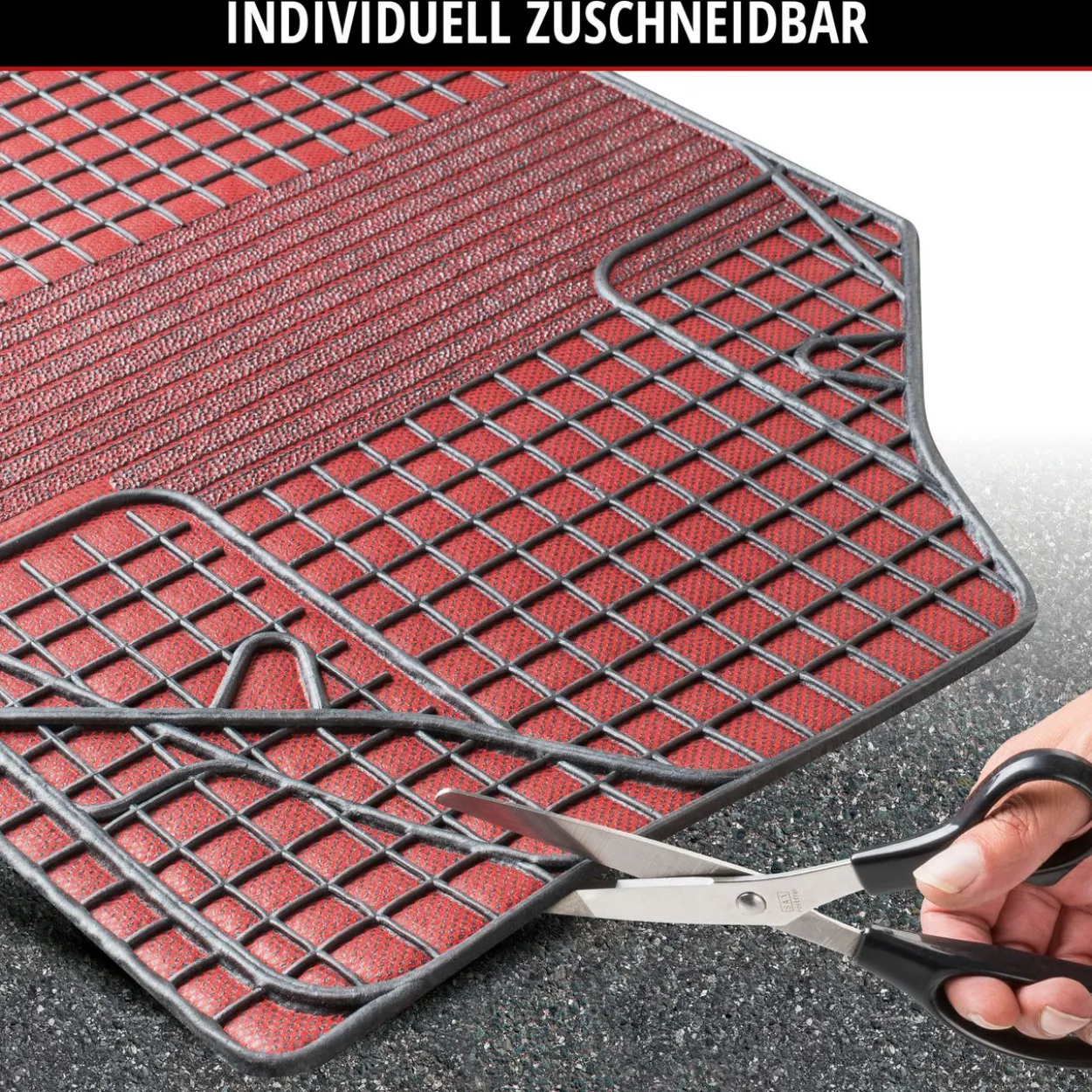 Gummimatte New Style 4 tlg. schwarz-rot