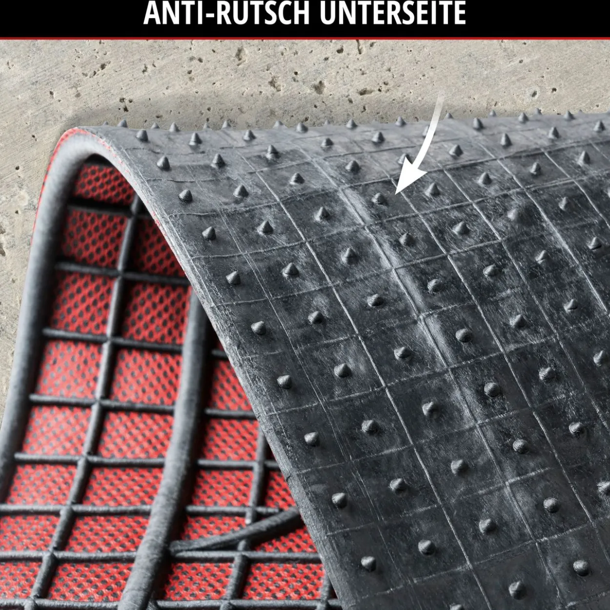 Gummimatte New Style 4 tlg. schwarz-rot