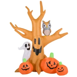 Halloween Aufblasbar Spukbaum Aufleuchtend Kürbis Geist Spukgespenst Deko