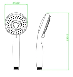 Handbrause BARI, Duschkopf mit 4 Funktionen, Brause Chrom