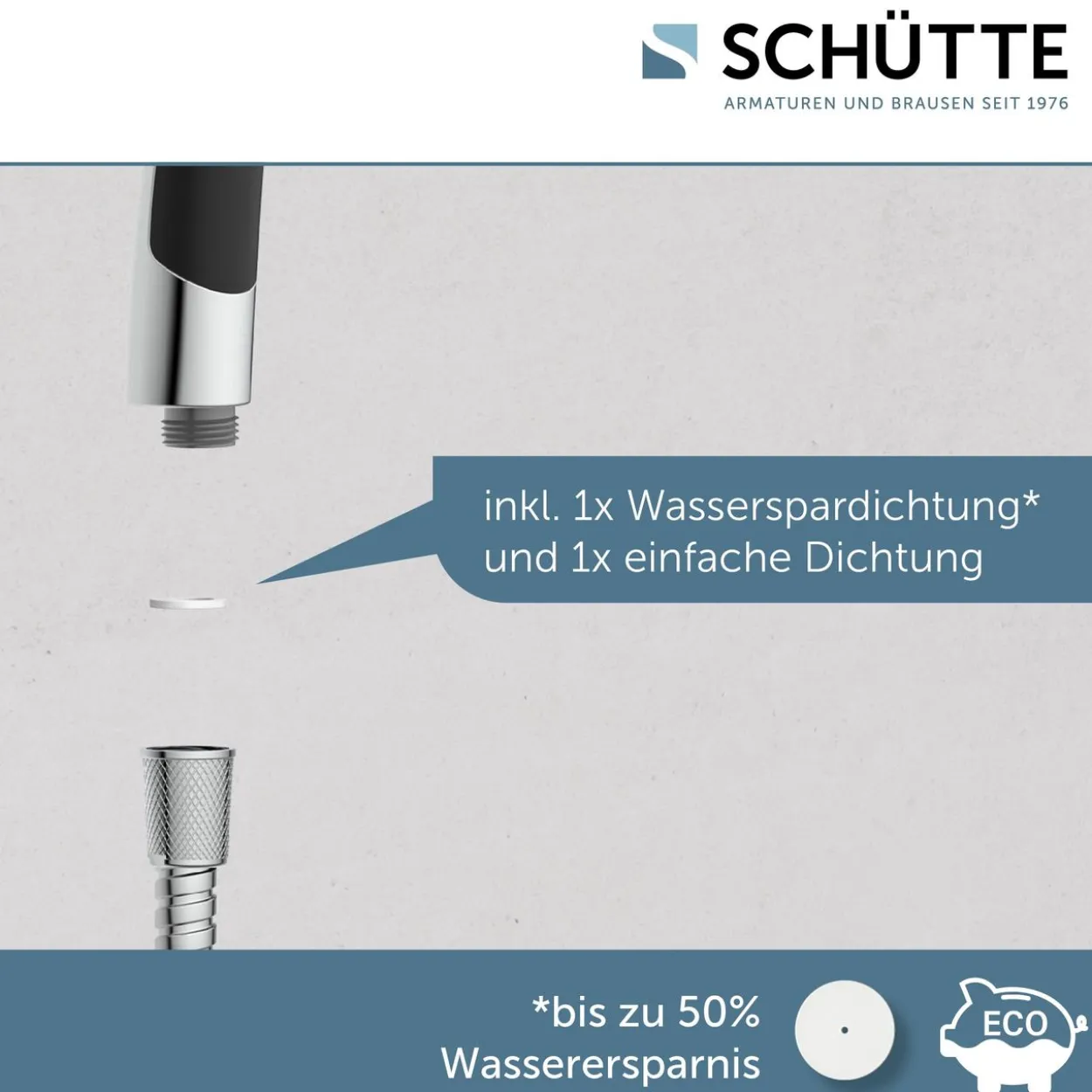 Handbrause BROADWAY, Duschkopf mit 5 Strahlarten in Chrom/Schwarz