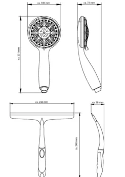 Handbrauseset mit Abzieher, Wasserstopp-Funktion Brause Chrom