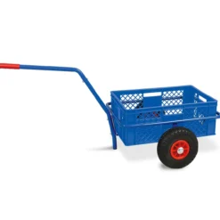 Handwagen mit Kunststoffkorb, H 240 mm, blau, LxBxH 1250x640x660 mm, Tragkraft 200 kg
