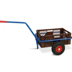 Handwagen mit Kunststoffkorb, H 240 mm, braun, LxBxH 1250x640x660 mm, Tragkraft 200 kg