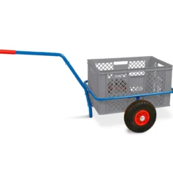 Handwagen mit Kunststoffkorb, H 320 mm, grau, LxBxH 1250x640x660 mm, Tragkraft 200 kg