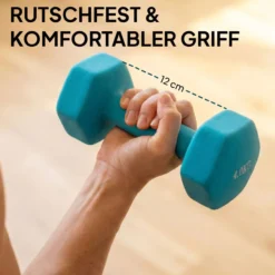 Hanteln Set 4 Paar Kurzhanteln mit Aufbewahrungsständer rutschfeste Griff 1-4 kg