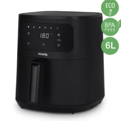 Heißluftfritteuse 6L FRY860, 6 Kochprogramme, Schwarz