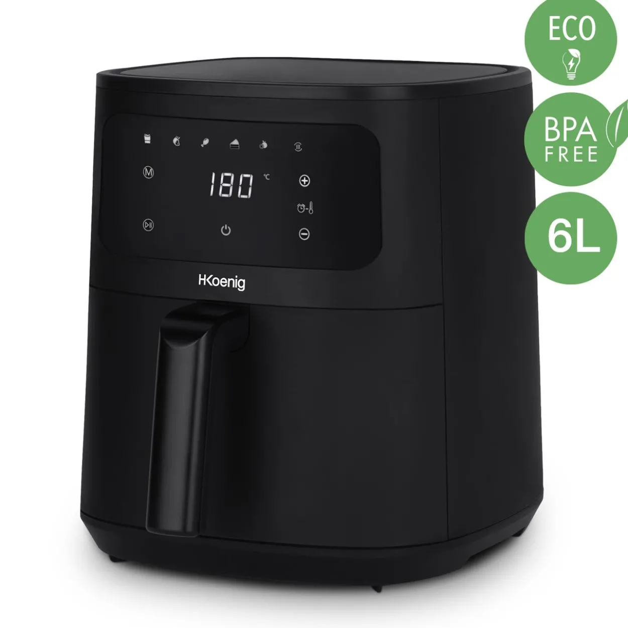 Heißluftfritteuse 6L FRY860, 6 Kochprogramme, Schwarz