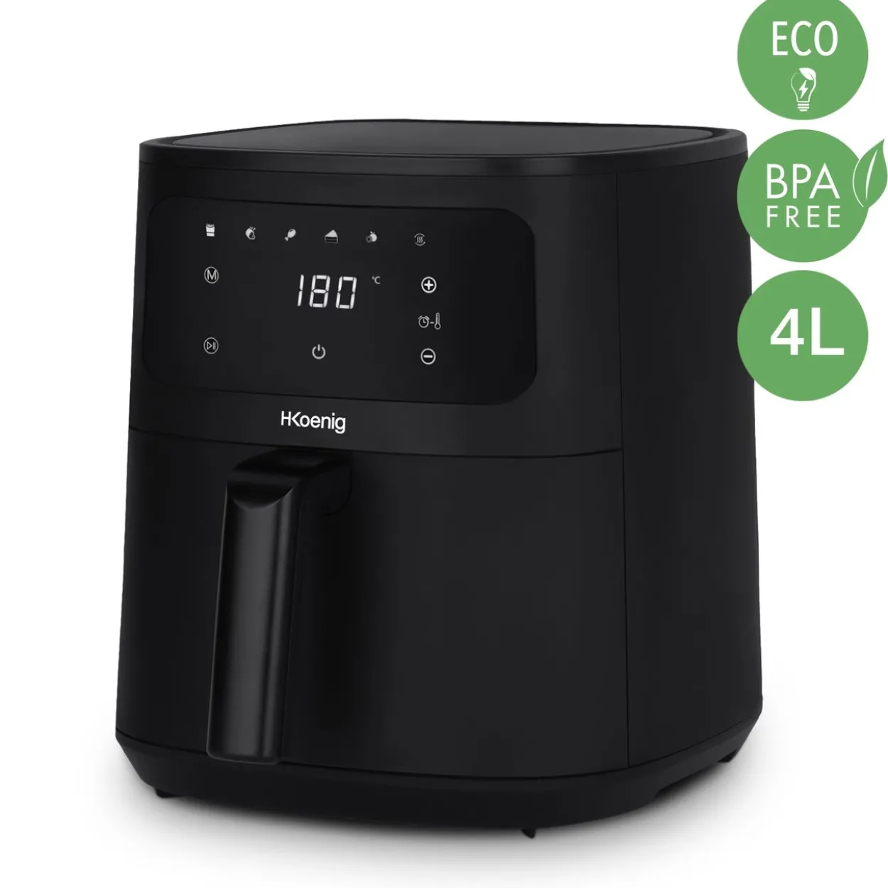 Heißluftfritteuse 4L FRY840, 6 Kochprogramme, Schwarz