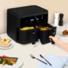 Heißluftfritteuse 9L (2x4,5L) FRY900, 8 Kochprogramme, Schwarz