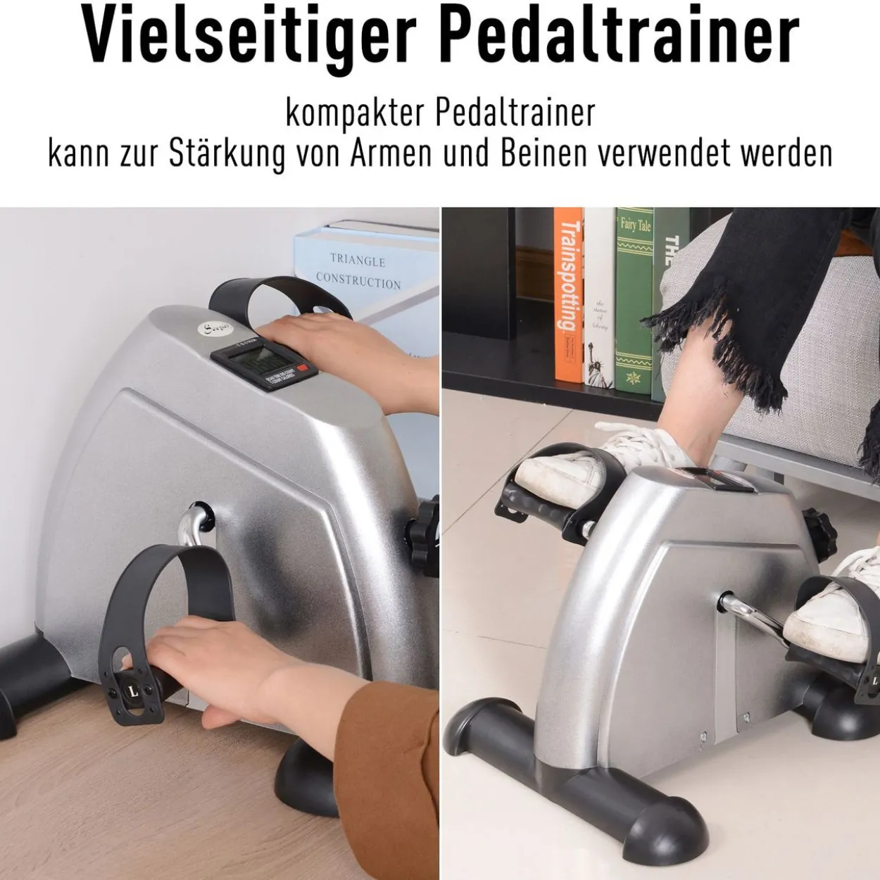 Heimtrainer Mini Bike Pedaltrainer Trainingsrad mit LCD-Display