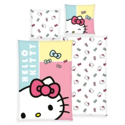 Hello Kitty Bettwäsche Größe 80x80 + 135x200 cm