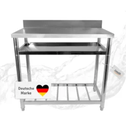 Höhenverstellbarer Edelstahltisch, Robuster Arbeitstisch für Outdoorküche, Filetiertisch