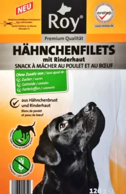 Hähnchenbrustfilets mit Rinderhaut 120 g