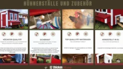 Hühnerauslauf Gross Rot, EZ Chicken Home 8,76 m² Hergestellt in EU