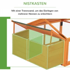 Hühnerstall Freilaufgehege 2,4 x 1,125 x 0,76m Freigehege mit Schloss Tannenholz