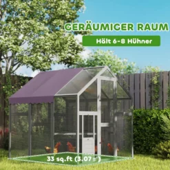 Hühnerstall Freilaufgehege 1,68x1,83x1,82 m Freigehege mit Schloss Tannenholz