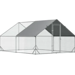 Hühnerstall Freilaufgehege XXL mit Schatten Dach Stahl 3 x 4 x 2 m