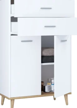 Highboard "Lindas" Weiß/Honig-Eiche