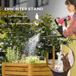 Hochbeet Blumenkasten Kräuterbeet mit klappbarer Tischplatte