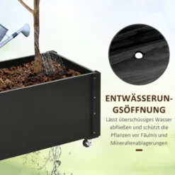 Hochbeet, Blumenkasten mit Rollen Pflanzkasten