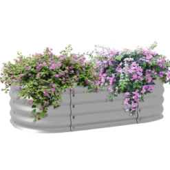 Hochbeet Metall, Pflanzkasten, DIY Blumenkasten mit offenem Boden