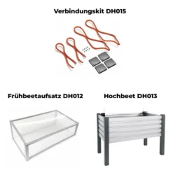 Hochbeet mit Frühbeetaufsatz und Bewässerungssystem Triest für Balkon, Garten