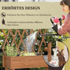 Hochbeet mit Rankgitter Blumenkasten mit Ablage