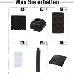 Hochbeet, Pflanzkasten mit Abflusslöchern, Blumenkasten im Rattan-Look