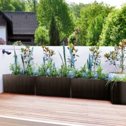 Hochbeet Polyrattan Optik 60x46x25cm anthrazit