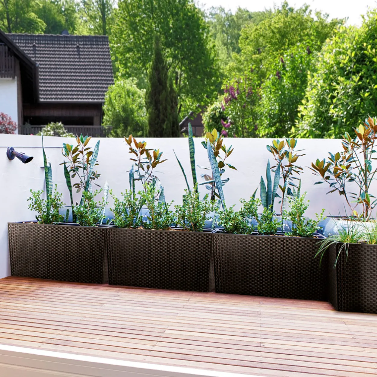Hochbeet Polyrattan Optik 60x46x25cm anthrazit