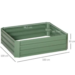 Hochbeet Set, 2-TLG. Gartenbeet aus Stahl, Blumenkübel