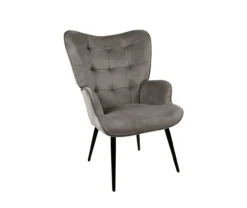 Hochlehnsessel Ella mit Hocker, braun