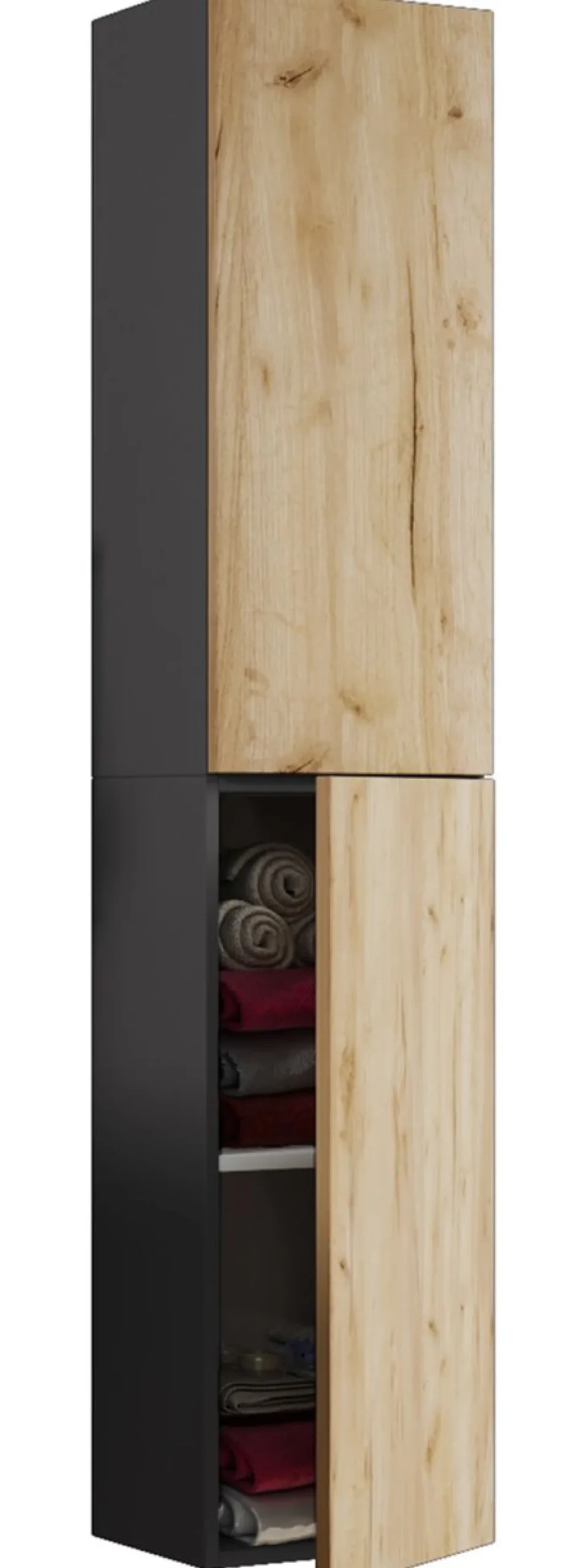 Hochschrank Lendas Anthrazit/Honig-Eiche
