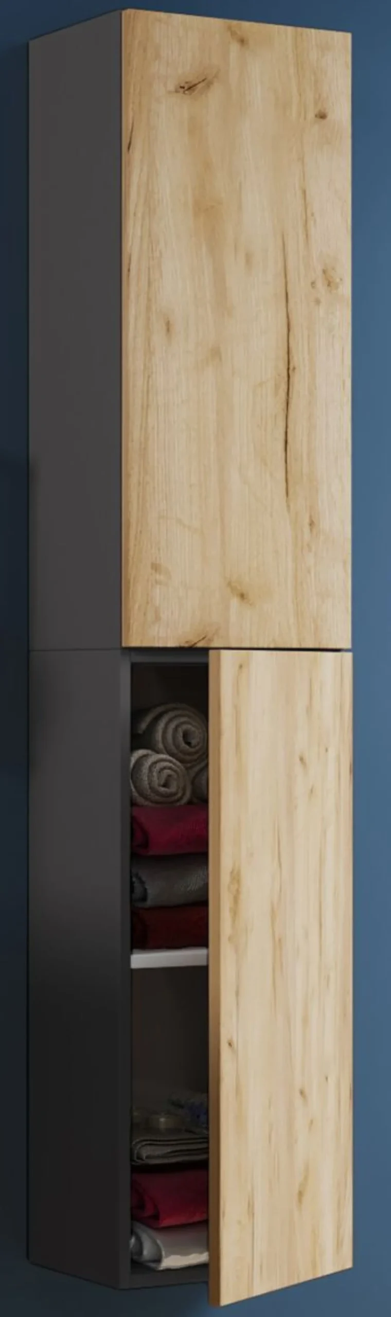 Hochschrank Lendas Anthrazit/Honig-Eiche