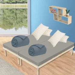 Hochwertiges Bettgestell mit Lattenrost DORADO 100 x 200 cm Massivholz Buche