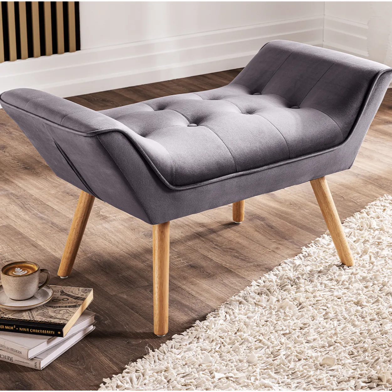 Hocker, ca. 90 x 48 x 54 cm - Dunkelgrau