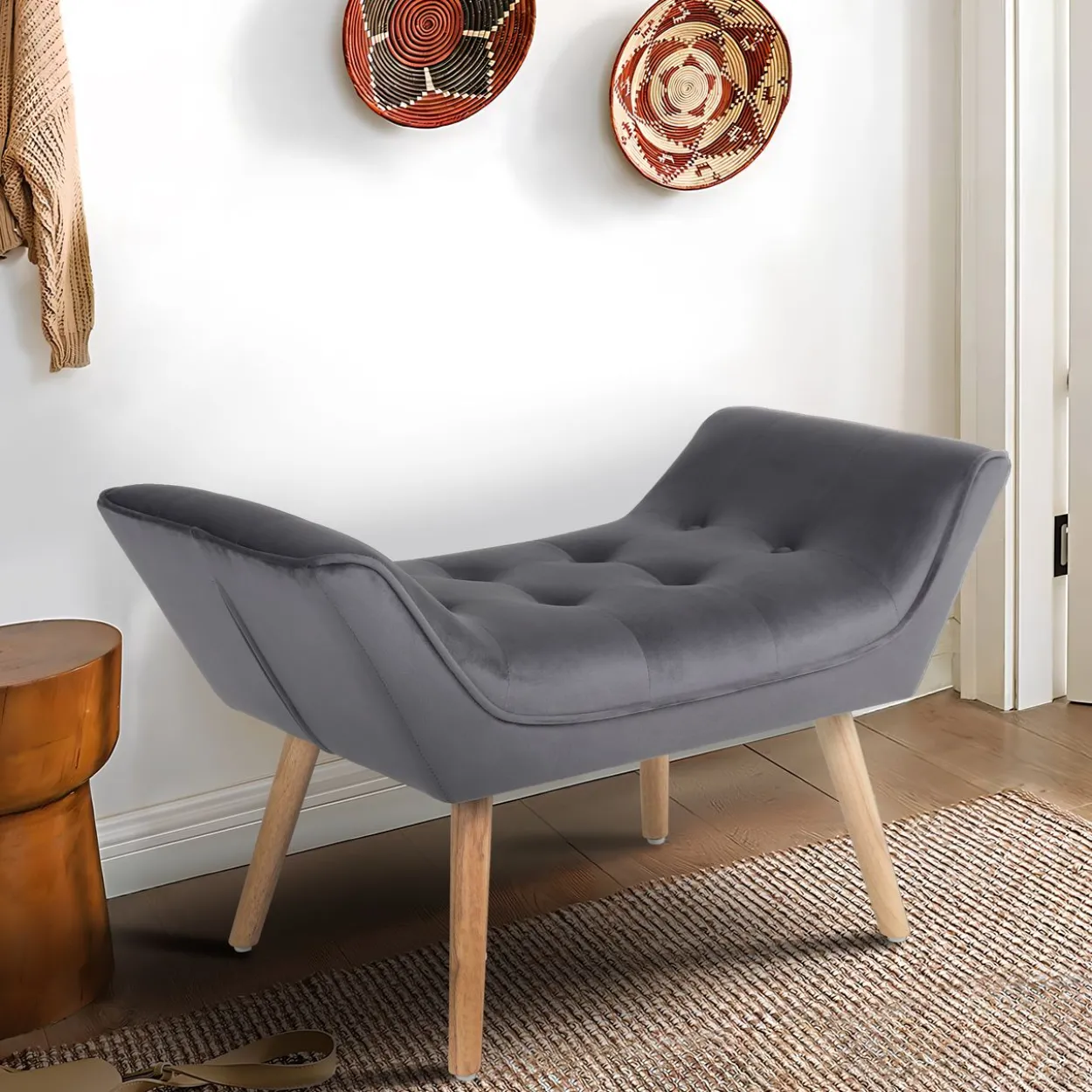 Hocker, ca. 90 x 48 x 54 cm - Dunkelgrau