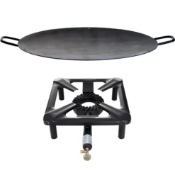 Hockerkocher-Set (klein) mit Eisen-Wok/Grillschale Ø 50 cm - ohne Zündsicherung