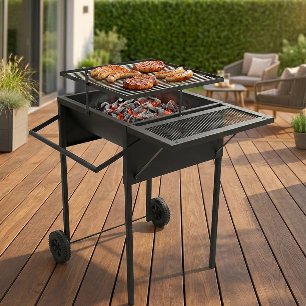 Holzkohle BBQ Grill, ca. 77 x 50 x 79 cm