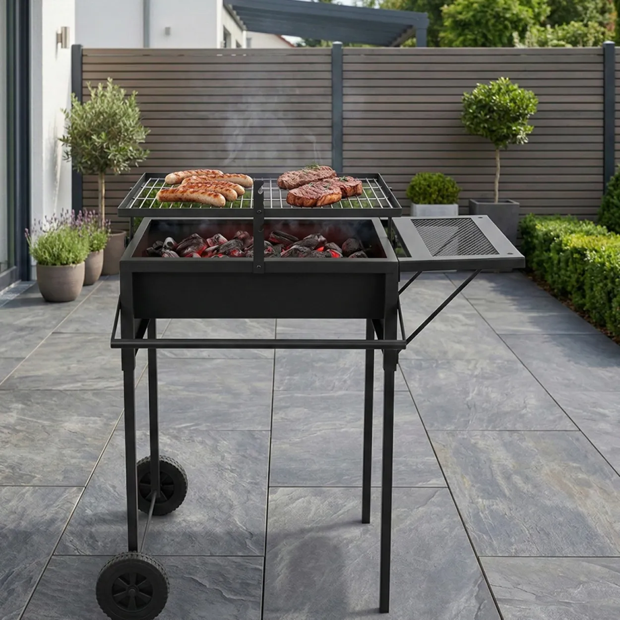 Holzkohle BBQ Grill, ca. 77 x 50 x 79 cm