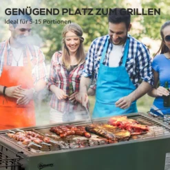 Holzkohlegrill Anti-Rutsches Campinggrill mit Grillrost, Grillrost-Clip