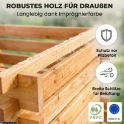 Holzkomposter natur 100x100cm Lärche für Garten Stecksystem langlebig