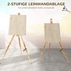 Holzstaffelei Kunststaffelei, Buchenholz, höhenverstellbar, klappbar