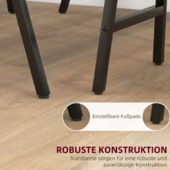 HOMCOM Bartisch mit Barhocker Set, Küchentisch, 5-teilig Essgruppe, Bartisch Set
