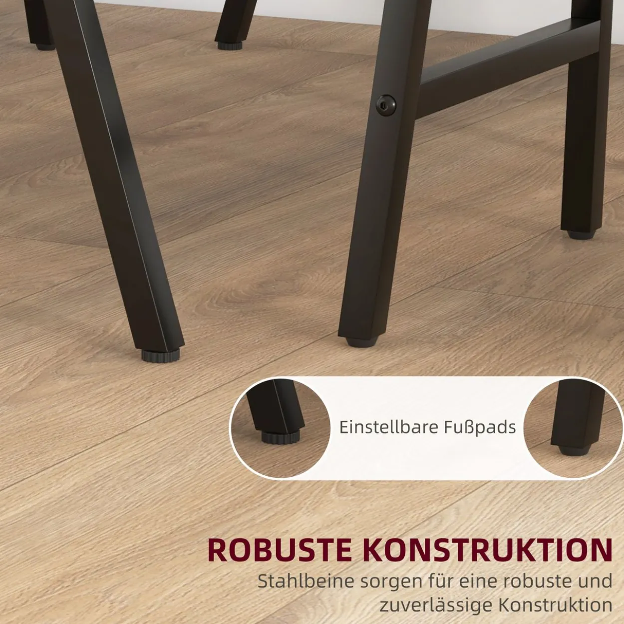 HOMCOM Bartisch mit Barhocker Set, Küchentisch, 5-teilig Essgruppe, Bartisch Set